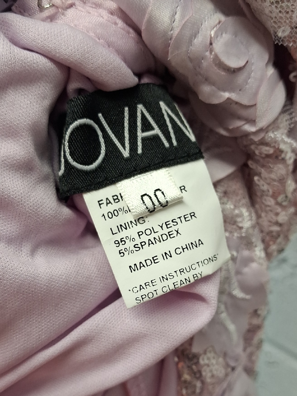 NWOT Jovani Sequin Floral Appliqué Gown in Light Pink - Picture 13 of 13